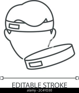 Workout headband linear icon Stock Vector