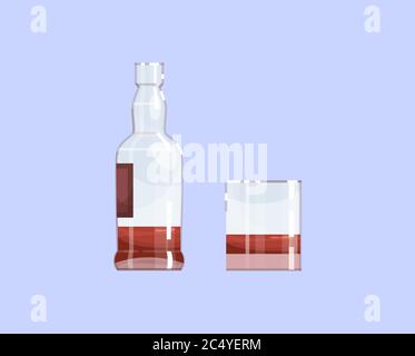 Alcohol semi flat RGB color vector illustration Stock Vector