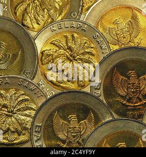 mettmann, germany - august 13, 2005: 1,000 indonesian rupiah coins Stock Photo