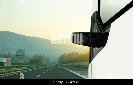 Truck rear view camera. All-round visibility Stock Photo
