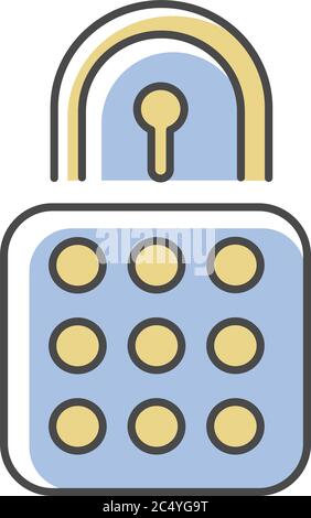 Lock RGB color icon Stock Vector