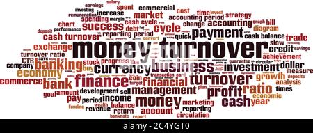 Money turnover word cloud concept. Collage made of words about money turnover. Vector illustration Stock Vector