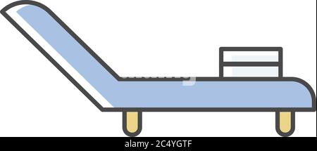 Deck chair RGB color icon Stock Vector