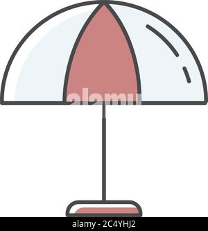 Beach umbrella RGB color icon Stock Vector