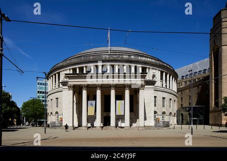 Manchester city centre landmark dome shaped sandstone manchester Central Library St Peter's Square Stock Photo
