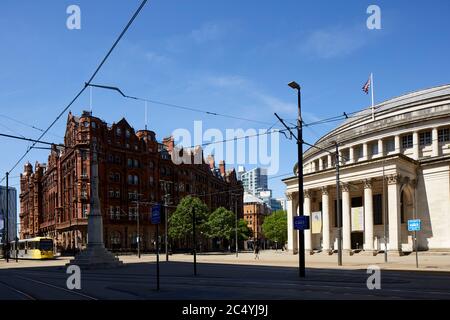 Manchester city centre landmark dome shaped sandstone manchester Central Library St Peter's Square Stock Photo