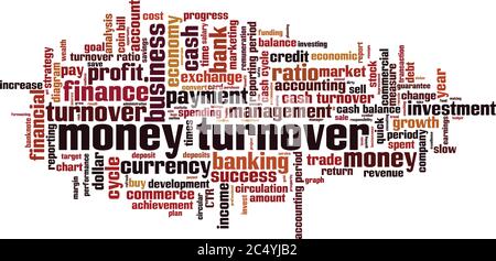 Money turnover word cloud concept. Collage made of words about money turnover. Vector illustration Stock Vector