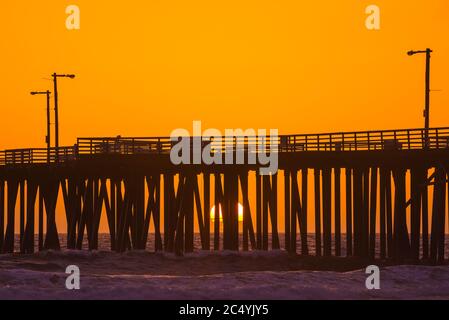 Sunset Pismo Beach Pier California Stock Photo