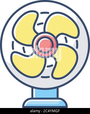 Table fan RGB color icon Stock Vector