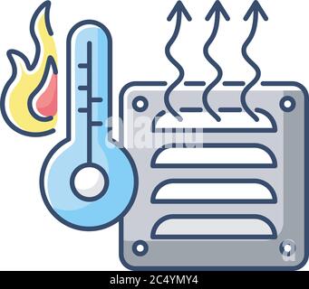 Electric heater RGB color icon Stock Vector