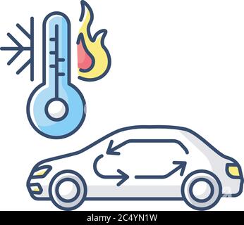 Car air conditioning RGB color icon Stock Vector