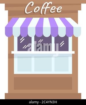 Coffee stall semi flat RGB color vector illustration Stock Vector