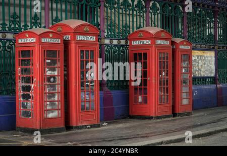 red telephone boxes in london Stock Photo