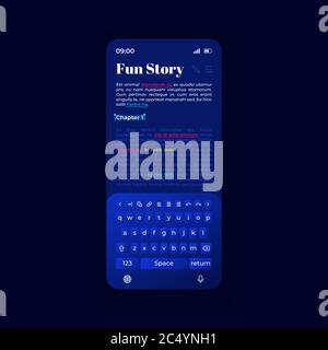 Text writing smartphone interface vector template Stock Vector