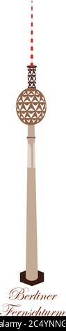 Berliner Fernsehturm on white background. VECTOR Stock Vector