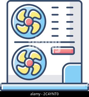 Residential AC RGB color icon Stock Vector