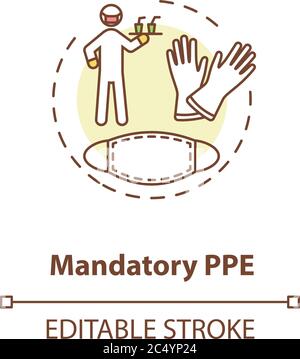 Mandatory PPE concept icon Stock Vector