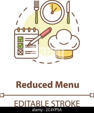 Reduced menu concept icon Stock Vector