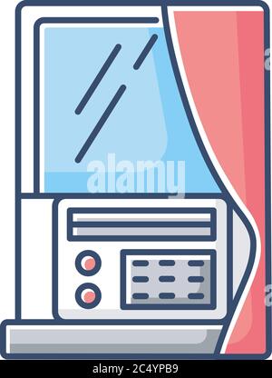Window air conditioner RGB color icon Stock Vector