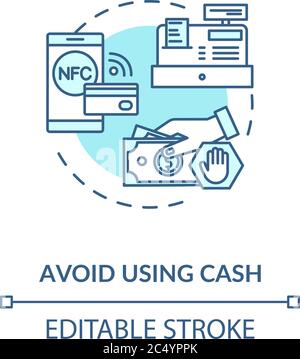 Avoid using cash concept icon Stock Vector