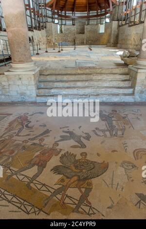 The Villa Romana del Casale is a Roman villa built in the first quarter of the 4th century and contains the richest, largest and most complex collecti Stock Photo