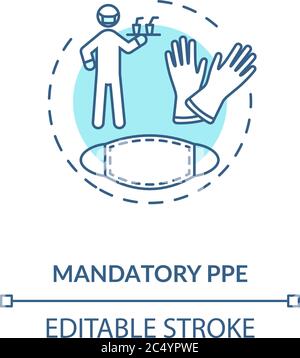 Mandatory PPE concept icon Stock Vector