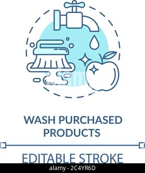 Wash purchased products concept icon Stock Vector
