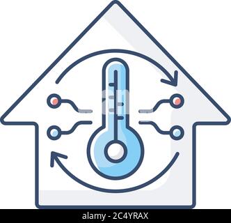 Central conditioning system RGB color icon Stock Vector