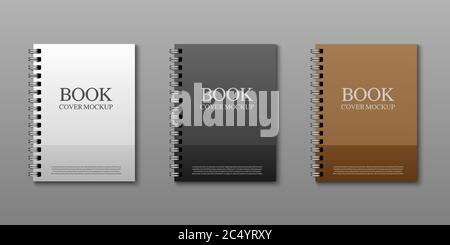 Book cover mockup template, vector illustration Stock Vector