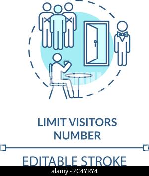 Limit visitors number concept icon Stock Vector