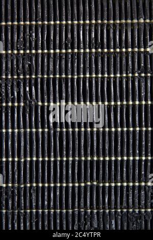Dirty air filter. High efficiency air filter for HVAC system. Stock Photo