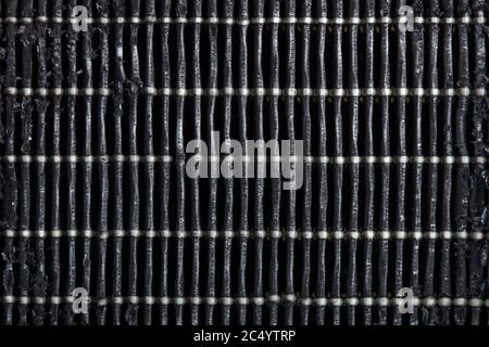 Dirty air filter. High efficiency air filter for HVAC system. Stock Photo