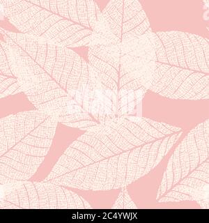 Skeletonized leaves seamless Stock Vector