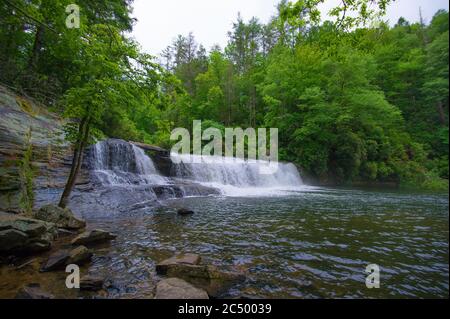 Hooker Falls in DuPont State Recreational Forest, North Carolina. Stock Photo
