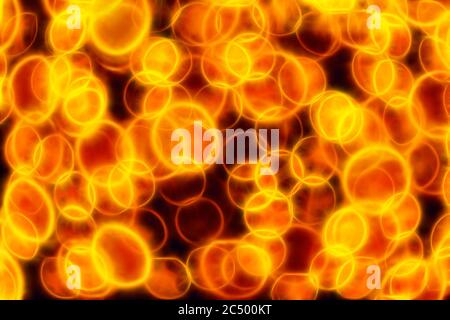 Beautiful fire bokeh of candles light, Abstract image, fractal image ring of fire Stock Photo