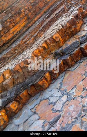 Sandymouth Bay Cliff Geology Stock Photo