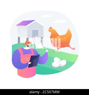 Free run chicken and eggs abstract concept vector illustration. Cage ...