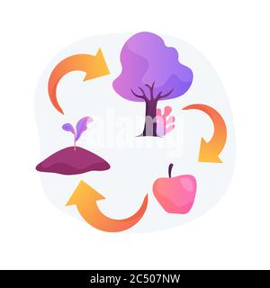 Biological cycle abstract concept vector illustration. Stock Vector