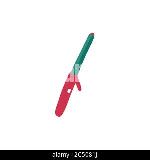 Hair Curler icon. Curling iron sign. Beauty device. Flat hand drawn vector illustration Stock Vector