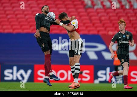 London, UK. 29th June, 2020. Match action during the Sky Bet League 2 PLAY-OFF Final match between Exeter City and Northampton Town at Wembley Stadium, London, England on 29 June 2020. Photo by Andy Rowland. Credit: PRiME Media Images/Alamy Live News Stock Photo