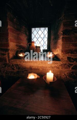 authentic medieval tavern. interior Stock Photo