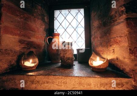 authentic medieval tavern. interior Stock Photo