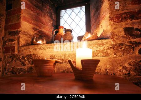 authentic medieval tavern. interior Stock Photo