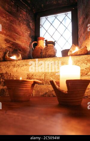 authentic medieval tavern. interior Stock Photo