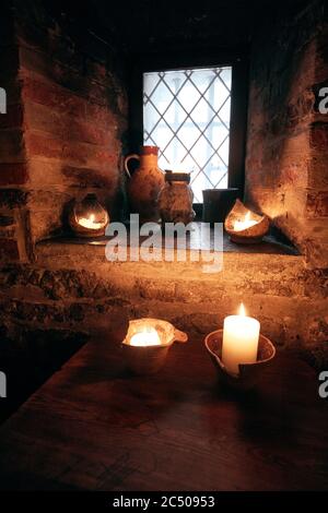 authentic medieval tavern. interior Stock Photo