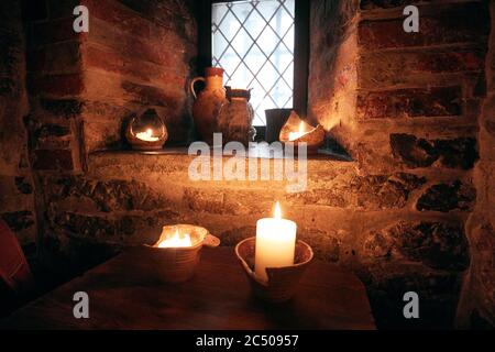 authentic medieval tavern. interior Stock Photo