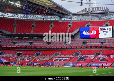 London, UK. 29th June, 2020. General view during the Sky Bet League 2 PLAY-OFF Final match between Exeter City and Northampton Town at Wembley Stadium, London, England on 29 June 2020. Photo by Andy Rowland. Credit: PRiME Media Images/Alamy Live News Stock Photo