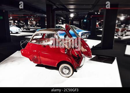 BMW Isetta. Particularly small class car produced in the post-war period. Classic Car exhibition - Heydar Aliyev Center, Baku, Azerbaijan 26,04,2017 Stock Photo