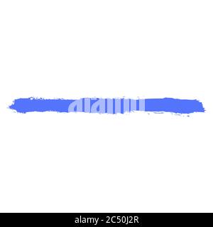 Brushstroke left a blue paint imprint. Paintbrush texture in brushstroke form. Recolorable shape isolated from background. Vector illustration Stock Vector