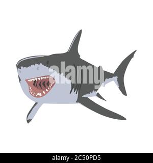Shark open mouth vector illustration. Clipping Art good for cutting file Stock Vector